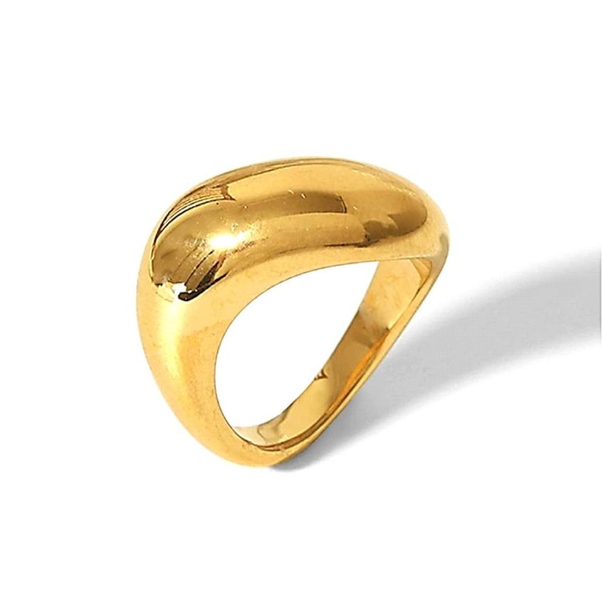 S.Steel Gold Plating Smooth Women-c