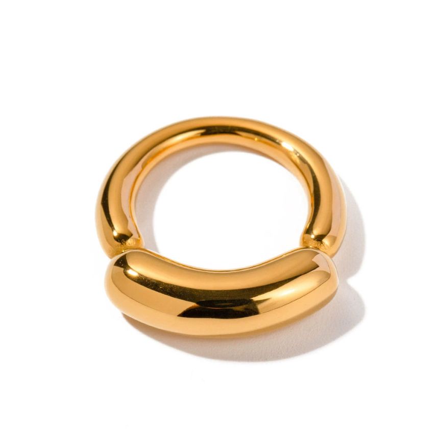 S.Steel Gold Plating Smooth Women-c