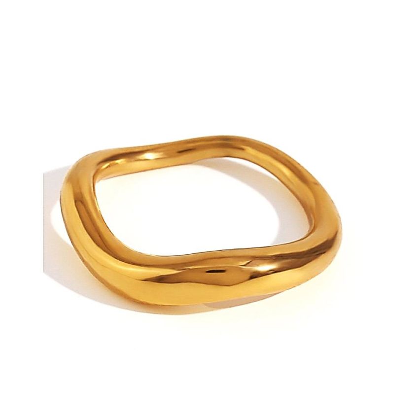 S.Steel Gold Plating Smooth Women-c