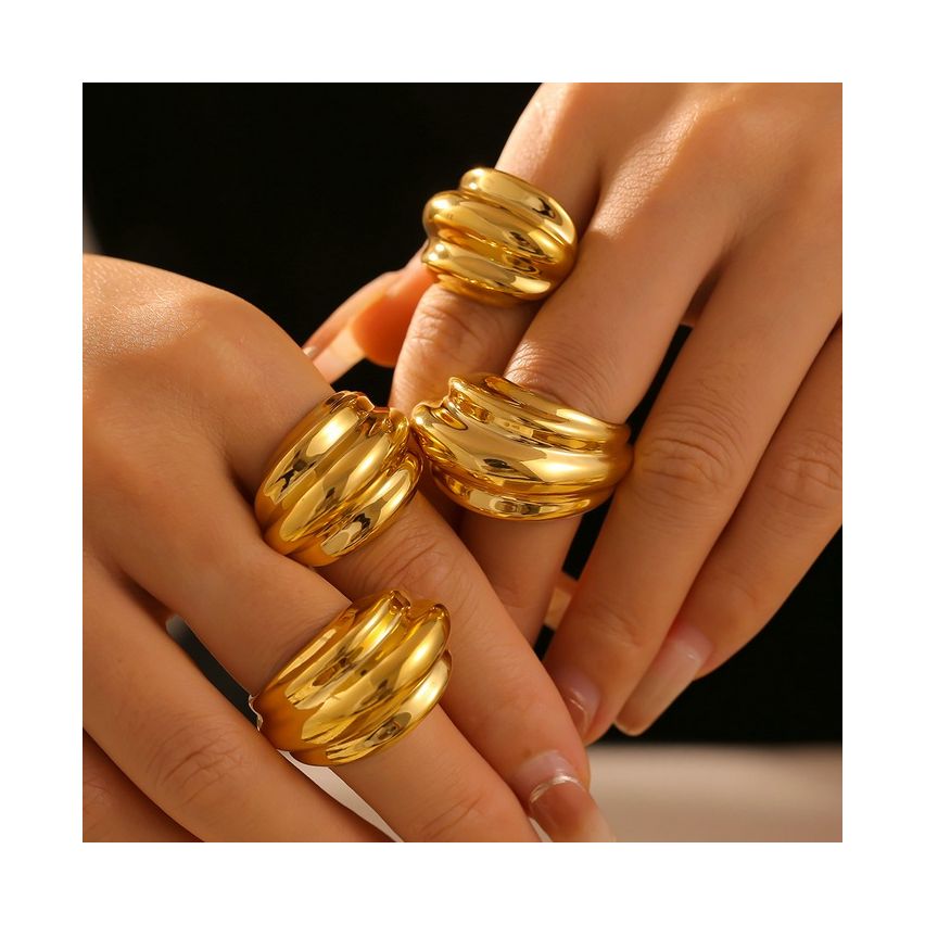 S.Steel Gold Plating Smooth Women-c