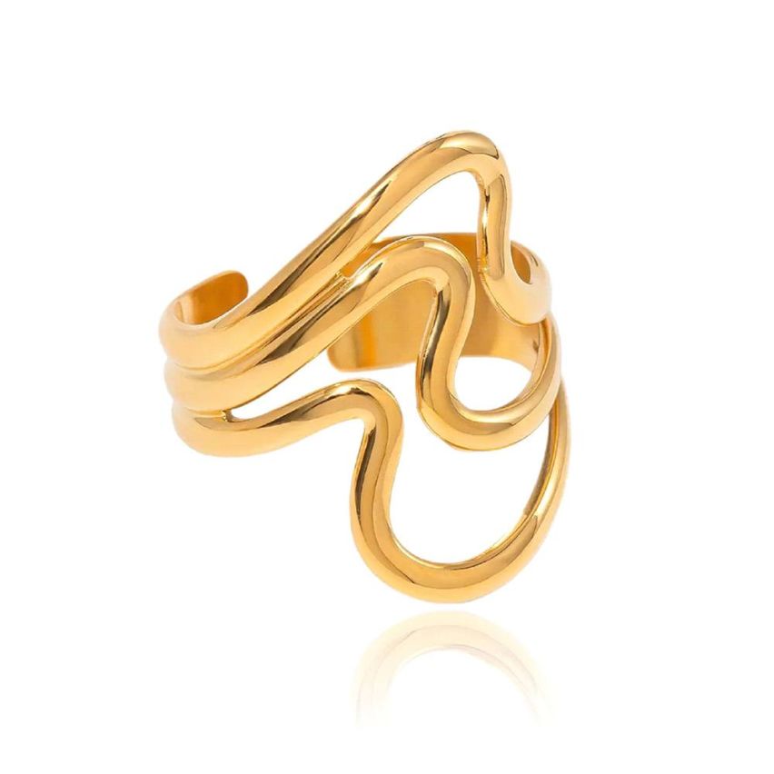 S.Steel Gold Plating Smooth Women-c 3.4g