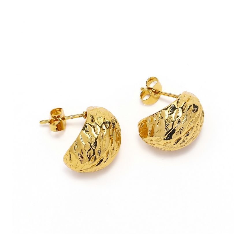 S.Steel Gold Plating Minimalist Women-c 6g 15x13mm