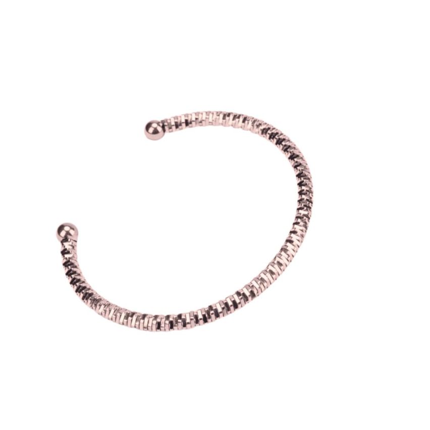 S.Steel Rose gold Plating Smooth Women-c 12g