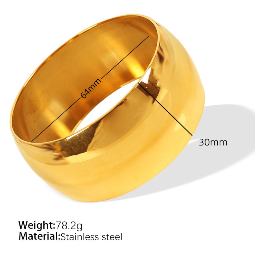 S.Steel Gold Plating Smooth Women-c 78.2g 201x30mm