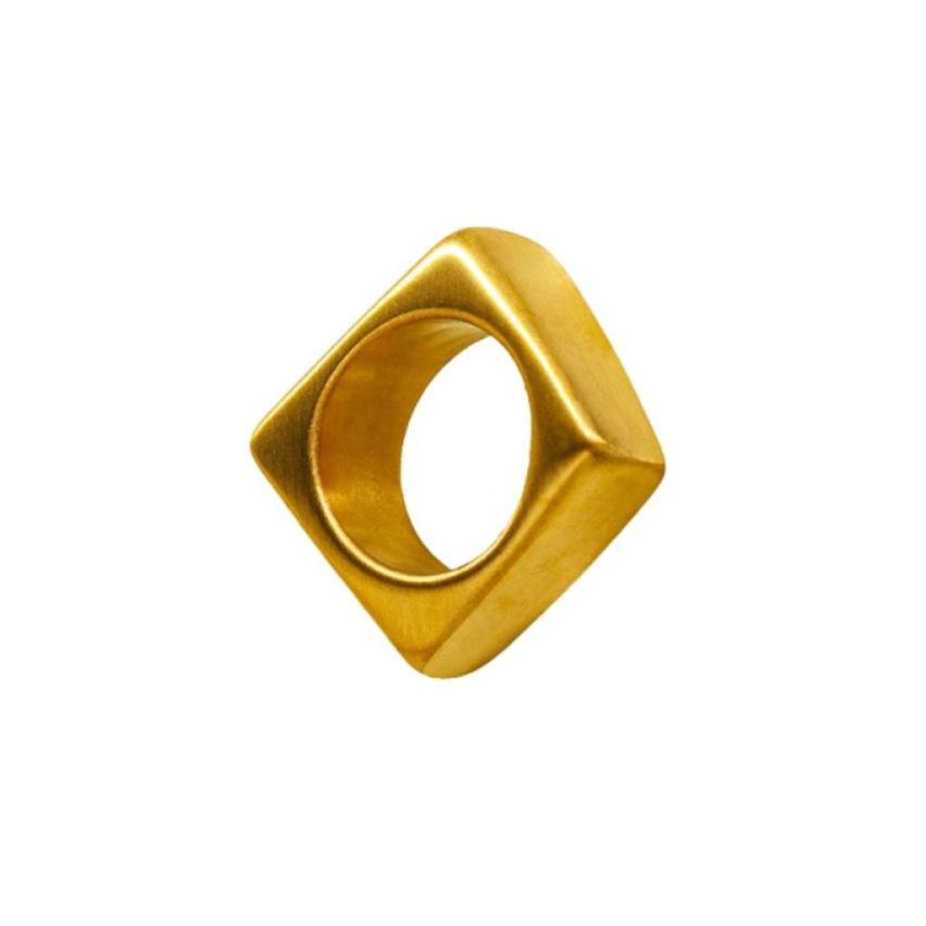 S.Steel Gold Plating Smooth Women-c