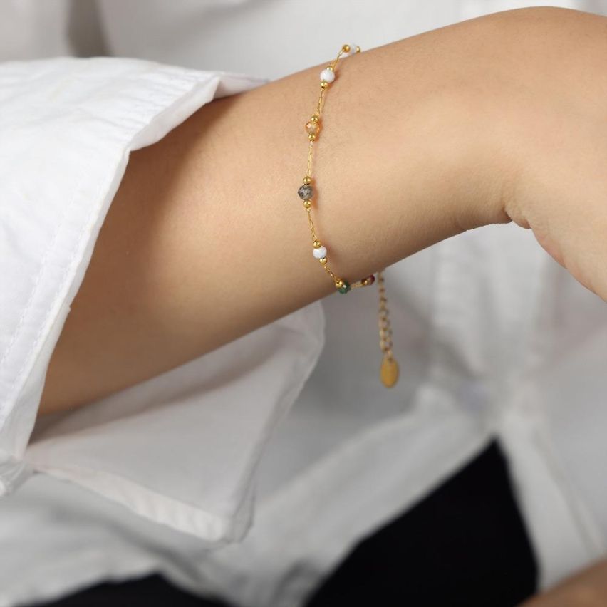 Gold Plating Natural Stone Beads Women-c 1.5g