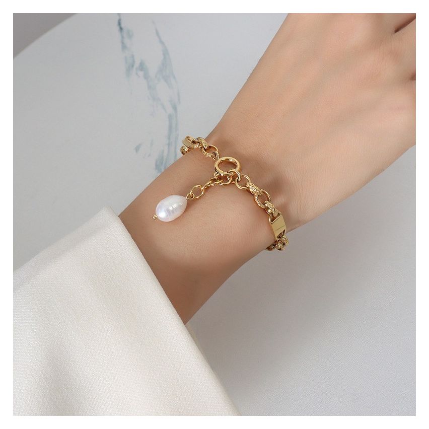 Gold Plating Freshwater pearl Pearls Women-c 9.5g