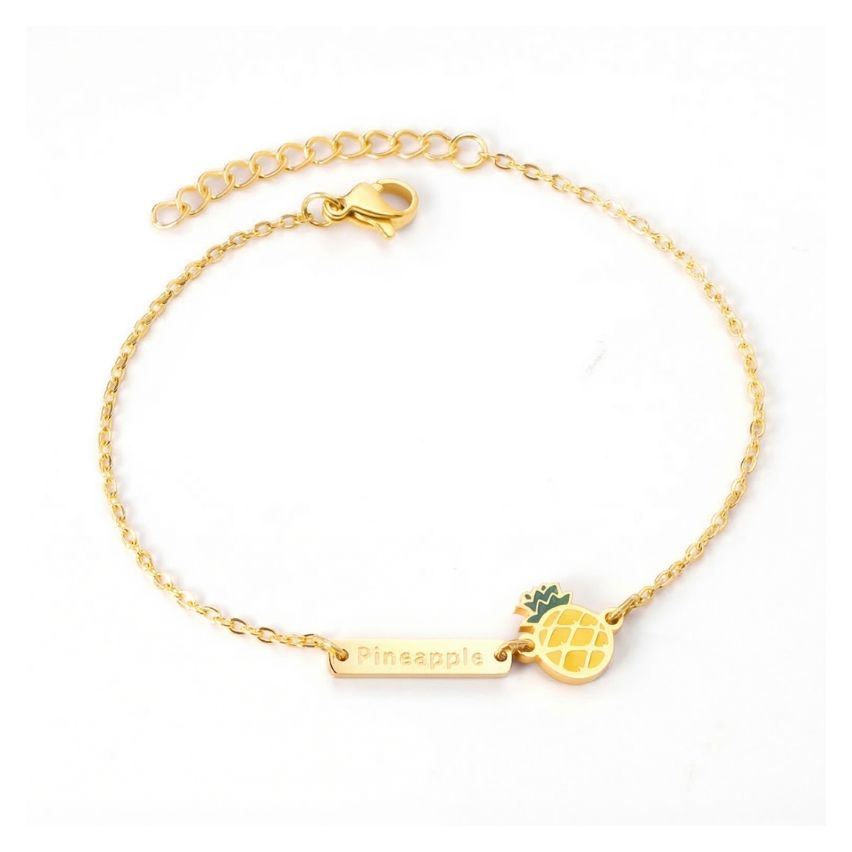 New Gold Plating Yellow Enamel Minimalist Bracelets 