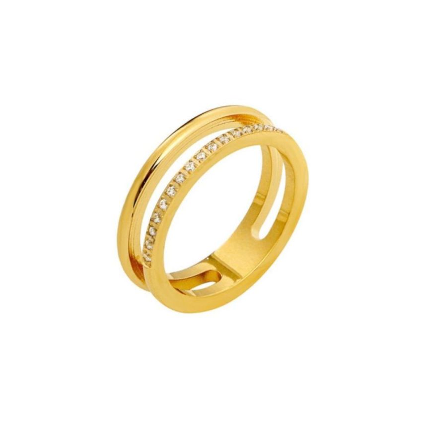 S.Steel Gold Plating Zircon Women-c 3g EU54 - ES14 - US7