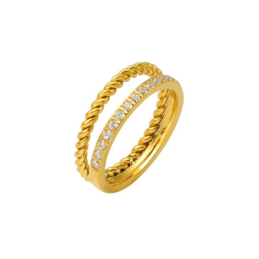 S.Steel Gold Plating Zircon Women-c EU54 - ES14 - US7