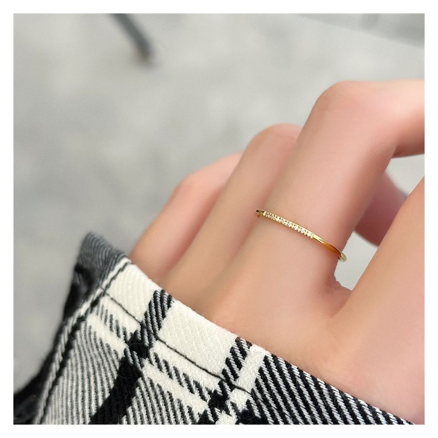 S.Steel Gold Plating Zircon Minimalist Women-c EU52 - ES12 - US6