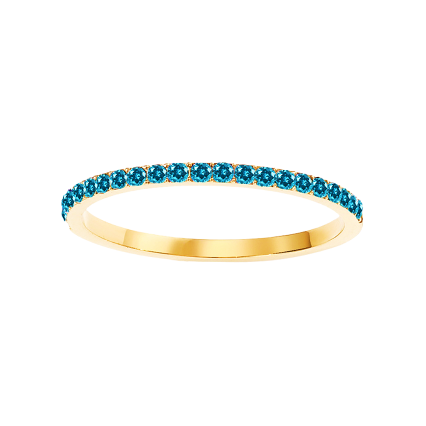 S.Steel New Gold Plating Blue marine Zircon Women-c 2g EU52 - ES12 - US6