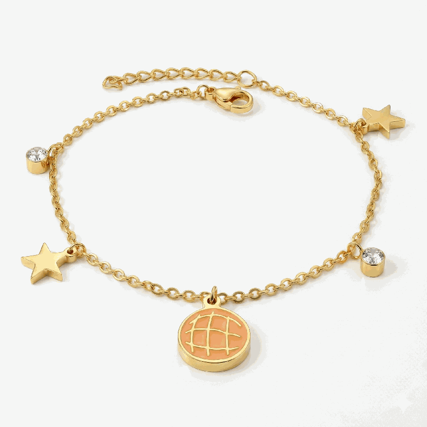 New Gold Plating Orange Enamel Minimalist Bracelets 