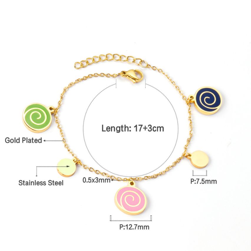 New Gold Plating Colorfull Enamel Minimalist Bracelets 