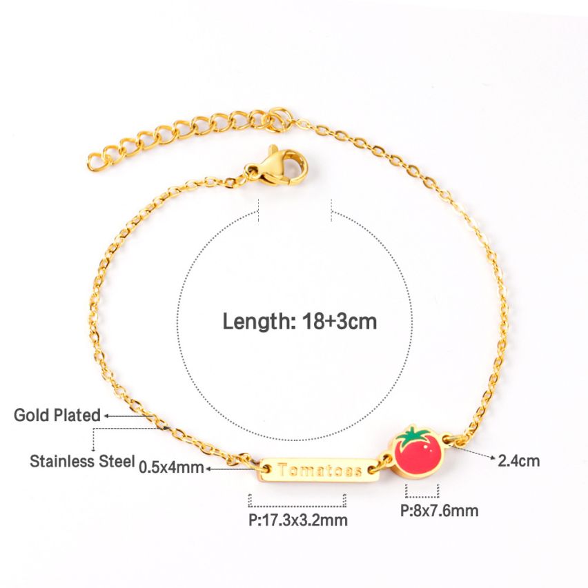 New Gold Plating Red Enamel Minimalist Bracelets 