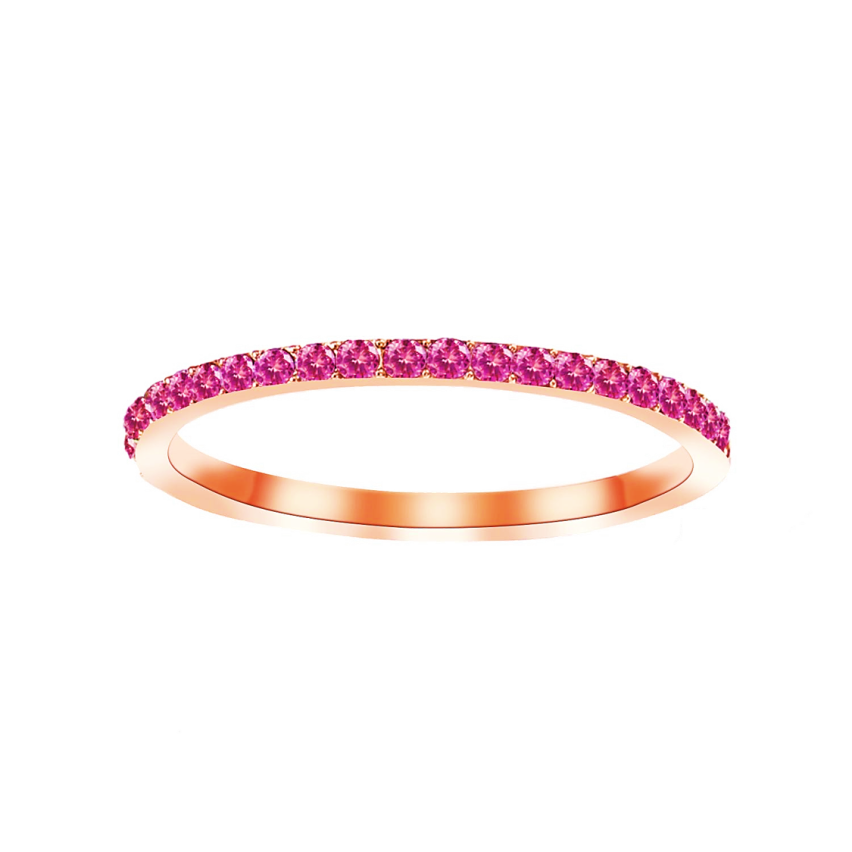 S.Steel New Rose gold Plating Red Zircon Women-c 2g EU50 - ES10 - US5