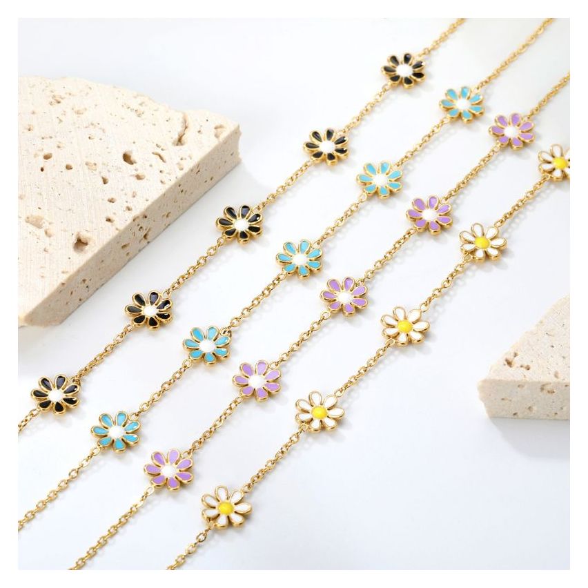 New S. Steel Gold Plating Enamel Minimalist Women-c 2g 