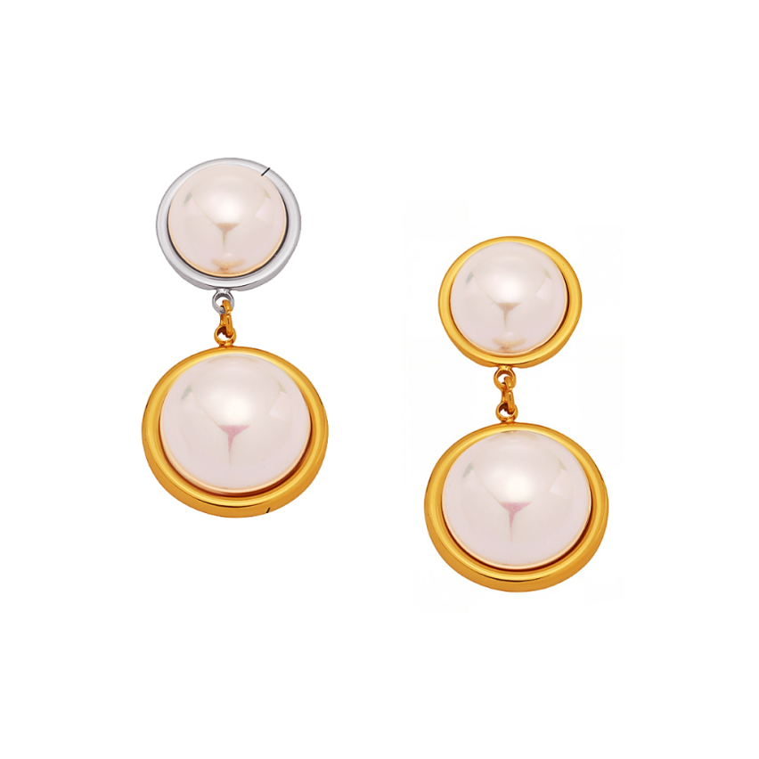 S.Steel New Shell Bead Pearls Women-c 12g 40x19mm