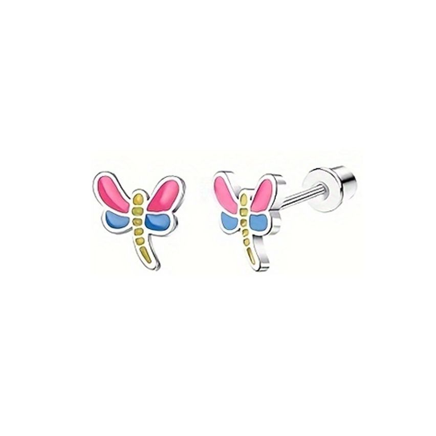 New Shiny Colorfull Enamel Minimalist Earrings 6x4mm - 0.8mm 