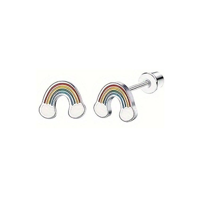 New Shiny Colorfull Enamel Minimalist Earrings 6x4mm - 0.8mm 