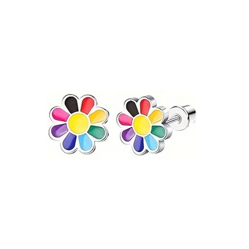 New Shiny Colorfull Enamel Minimalist Earrings 6x4mm - 0.8mm 