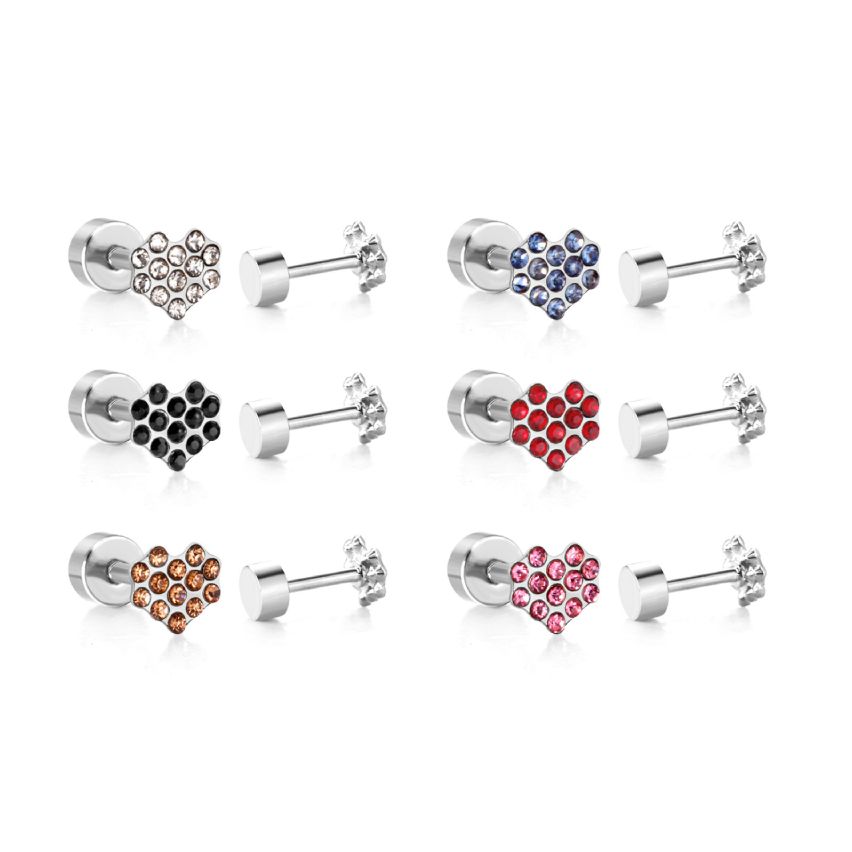 New Shiny Colorfull Enamel Stud Earrings 2g 10x4mm