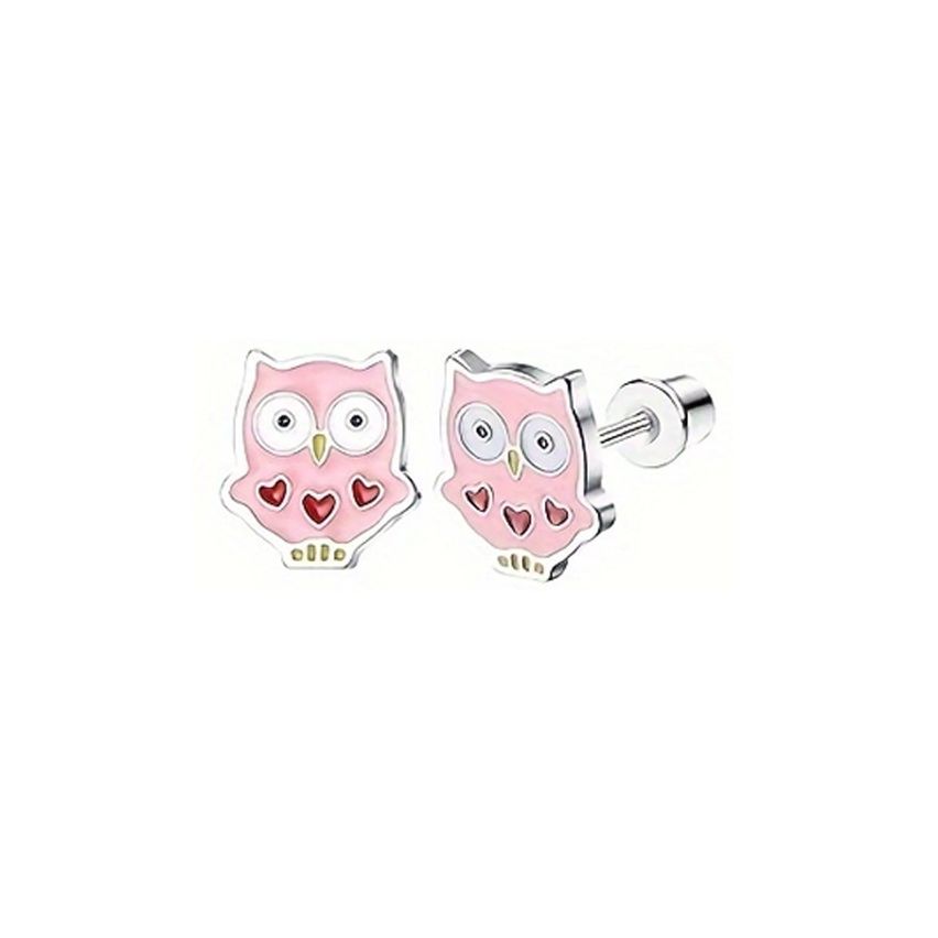 New Shiny Pink Enamel Minimalist Earrings 6x4mm - 0.8mm 