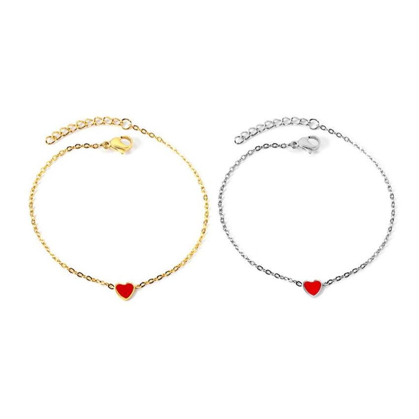 New S. Steel Red Enamel Minimalist Women-c 1.3g 