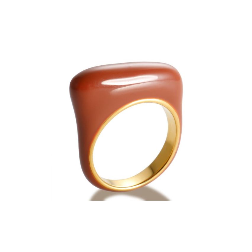 S.Steel Red Enamel Smooth Women-c