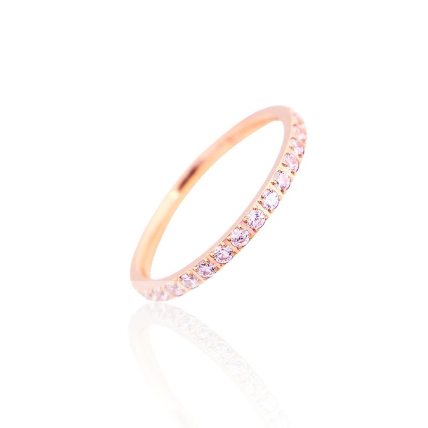 S.Steel Rose gold Plating Zircon Wedding Women-c