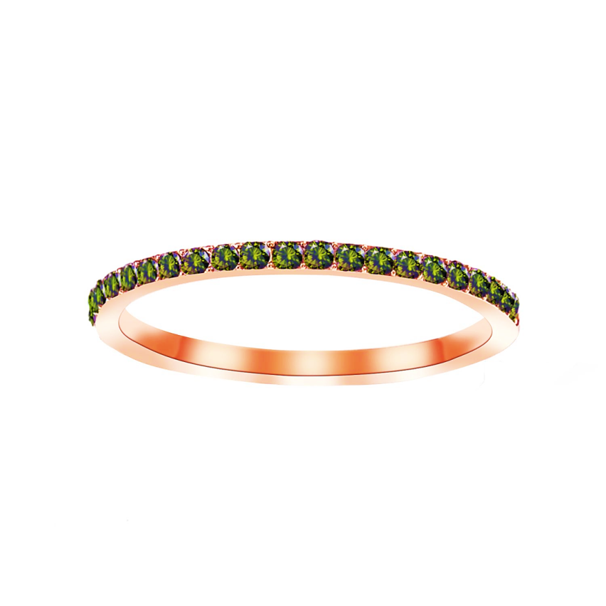 S.Steel Rose gold Plating Green Zircon Women-c