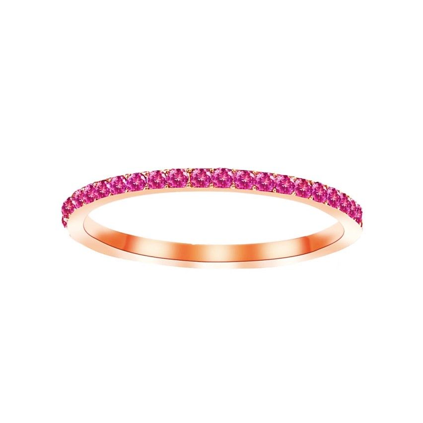 S.Steel Rose gold Plating Red Zircon Women-c