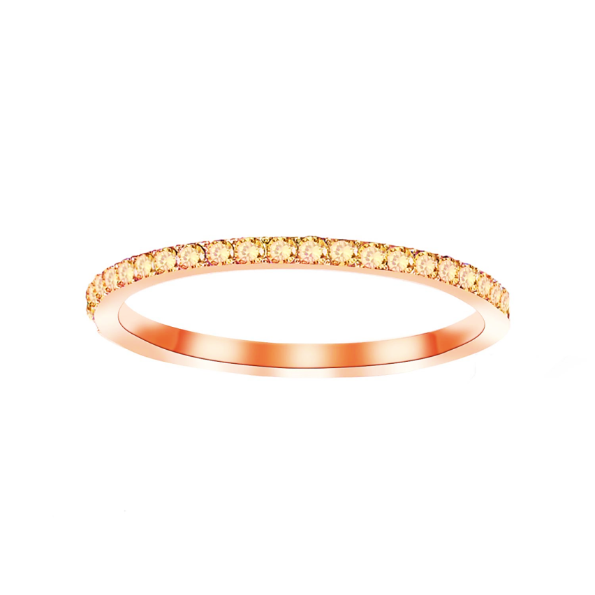 S.Steel Rose gold Plating Yellow Zircon Women-c