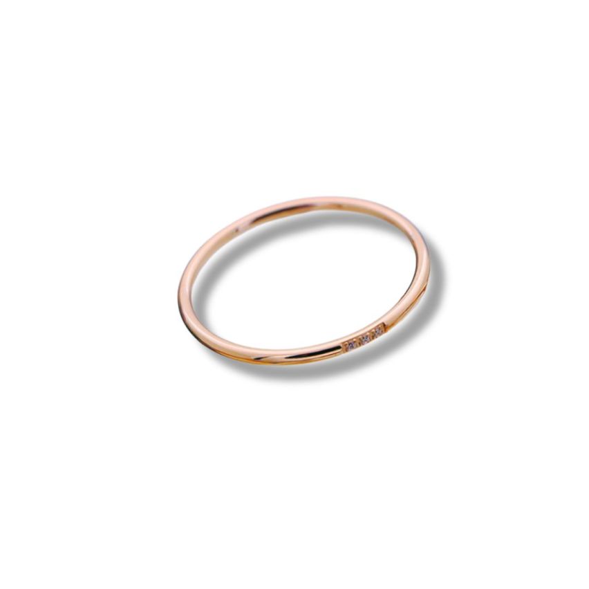 S.Steel Rose gold Plating Zircon Minimalist Women-c EU57 - ES17 - US8