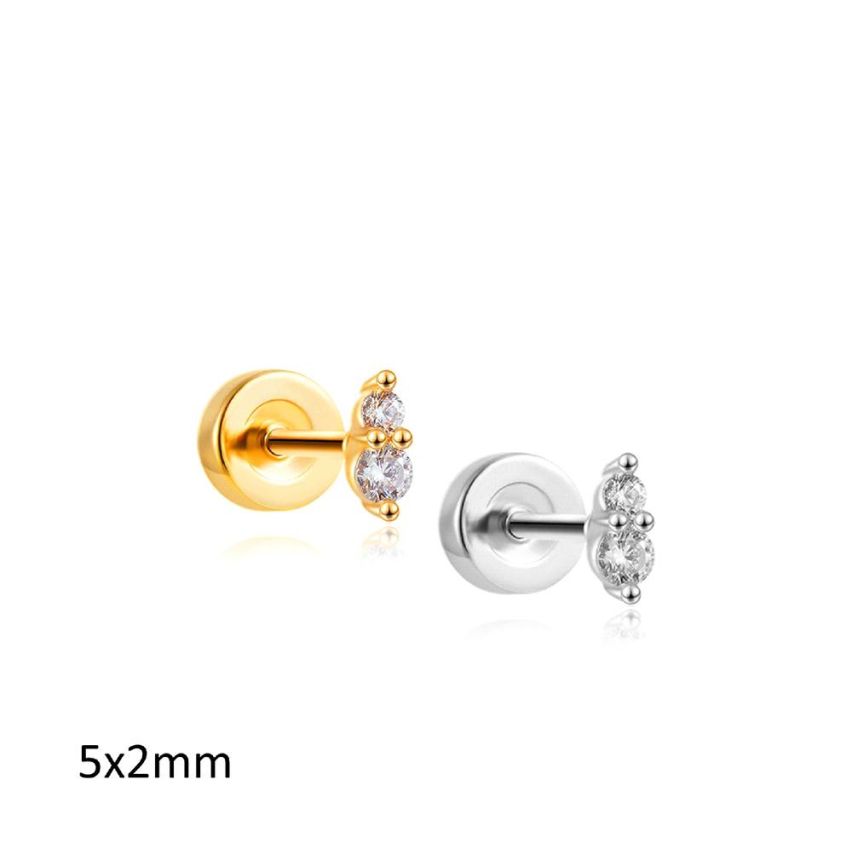 S.Steel Zircon Minimalist Women 0.5g 5x2mm