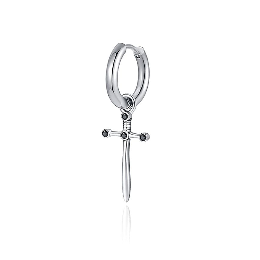 S.Steel Shiny Zircon Cross Men-c