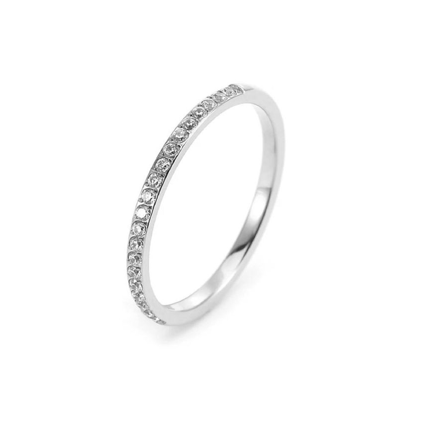 S.Steel Shiny Zircon Wedding Women-c 9.8g