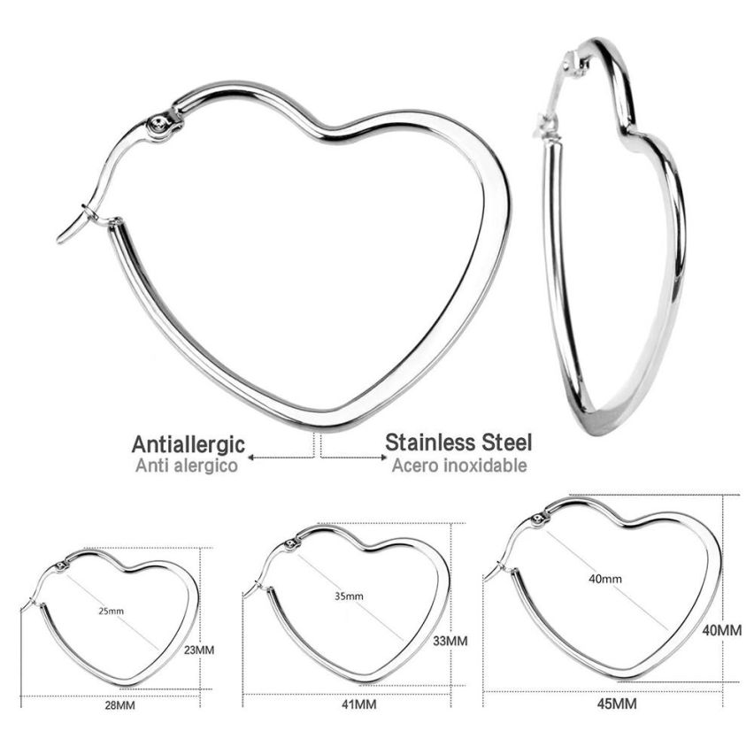 S.Steel Shiny Hoop (Standard) Women-c