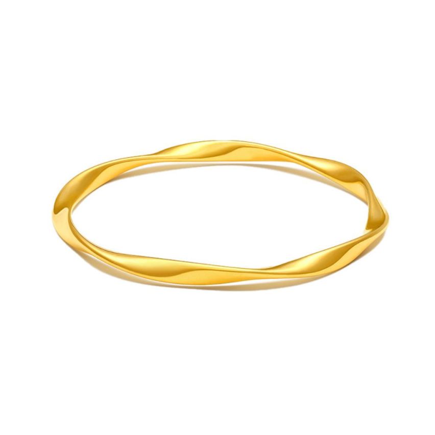 S.Steel Gold Plating Smooth Women-c 8g
