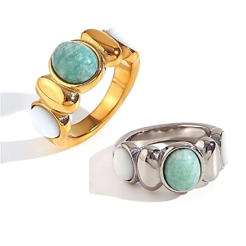 Amazonite Steel Jade Smooth Women-c 9.5g