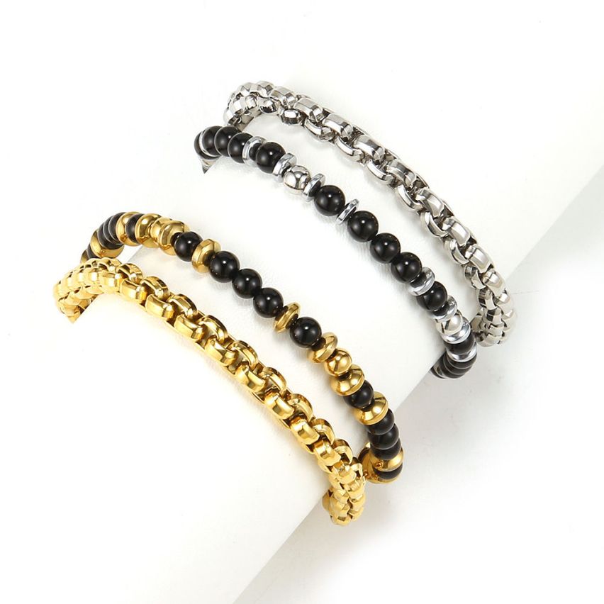 Obsidian Beads Men-c 27g 210x13mm - 5mm