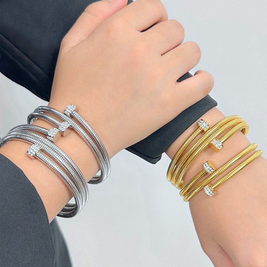 S.Steel Zircon Snake Women-c