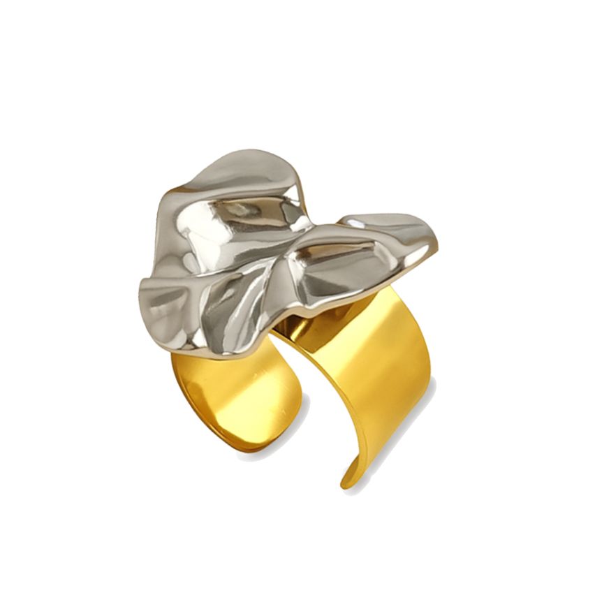 S.Steel Two plating color Geometric Women-c