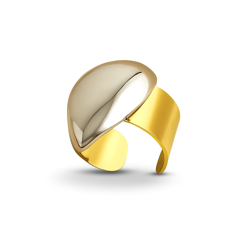 S.Steel Two plating color Geometric Women-c