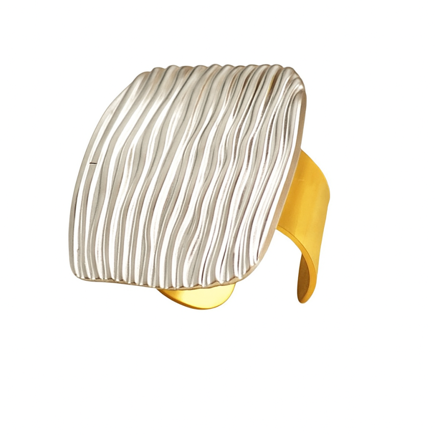 S.Steel Two plating color Geometric Women-c