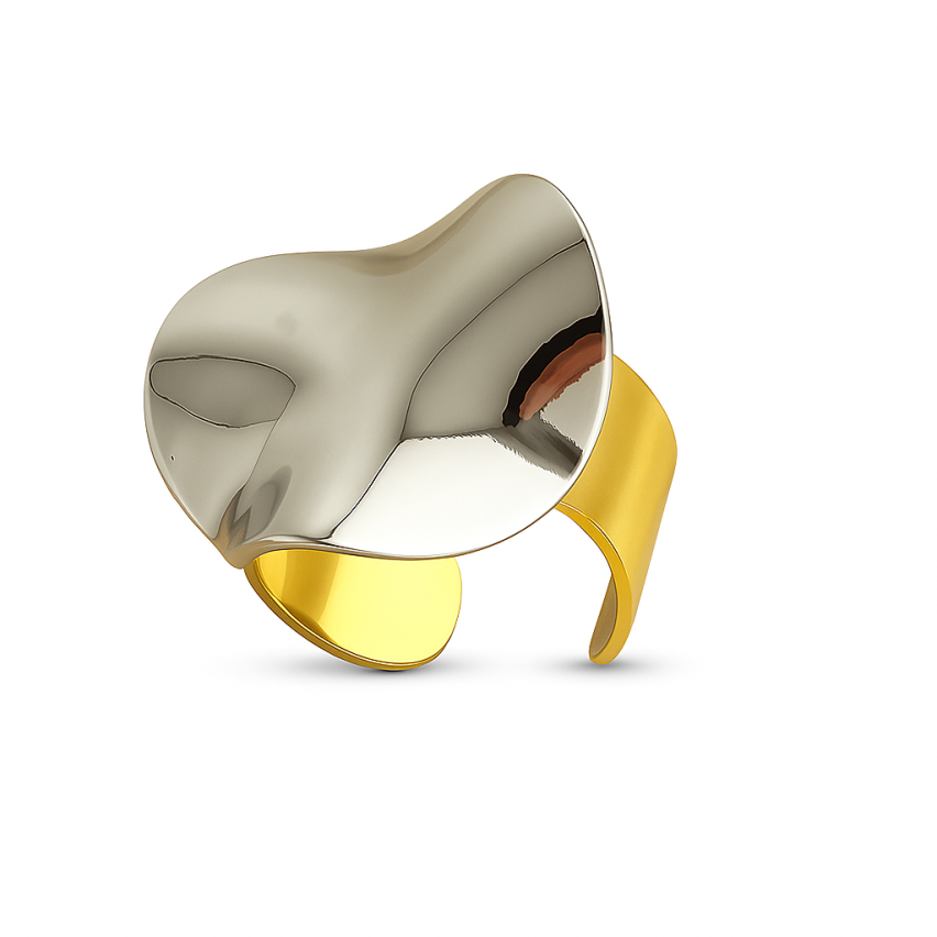 S.Steel Two plating color Geometric Women-c