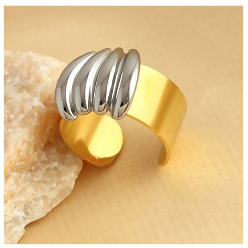 S.Steel Two plating color Geometric Women-c