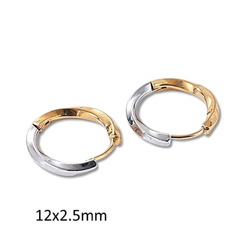 S.Steel Two plating color Hoop (Standard) Women-c 1.2g - 2.5mm