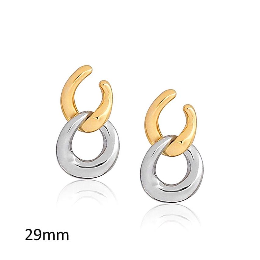 S.Steel Two plating color Smooth Women-c 11g 29x17mm