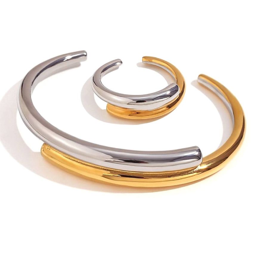 S.Steel Two plating color Smooth Women-c